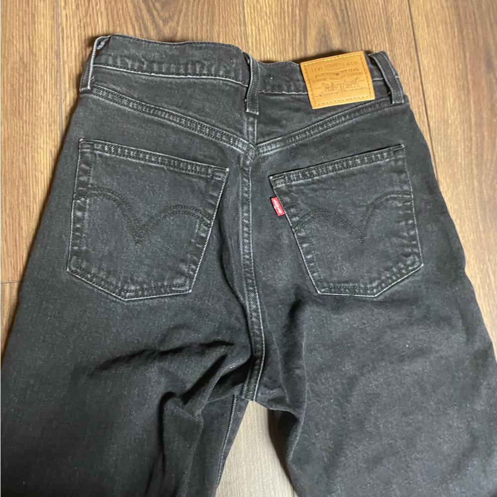Levi’s rib cage boot cut black denim jeans